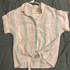 Anthropologie short-sleeve button up, size small